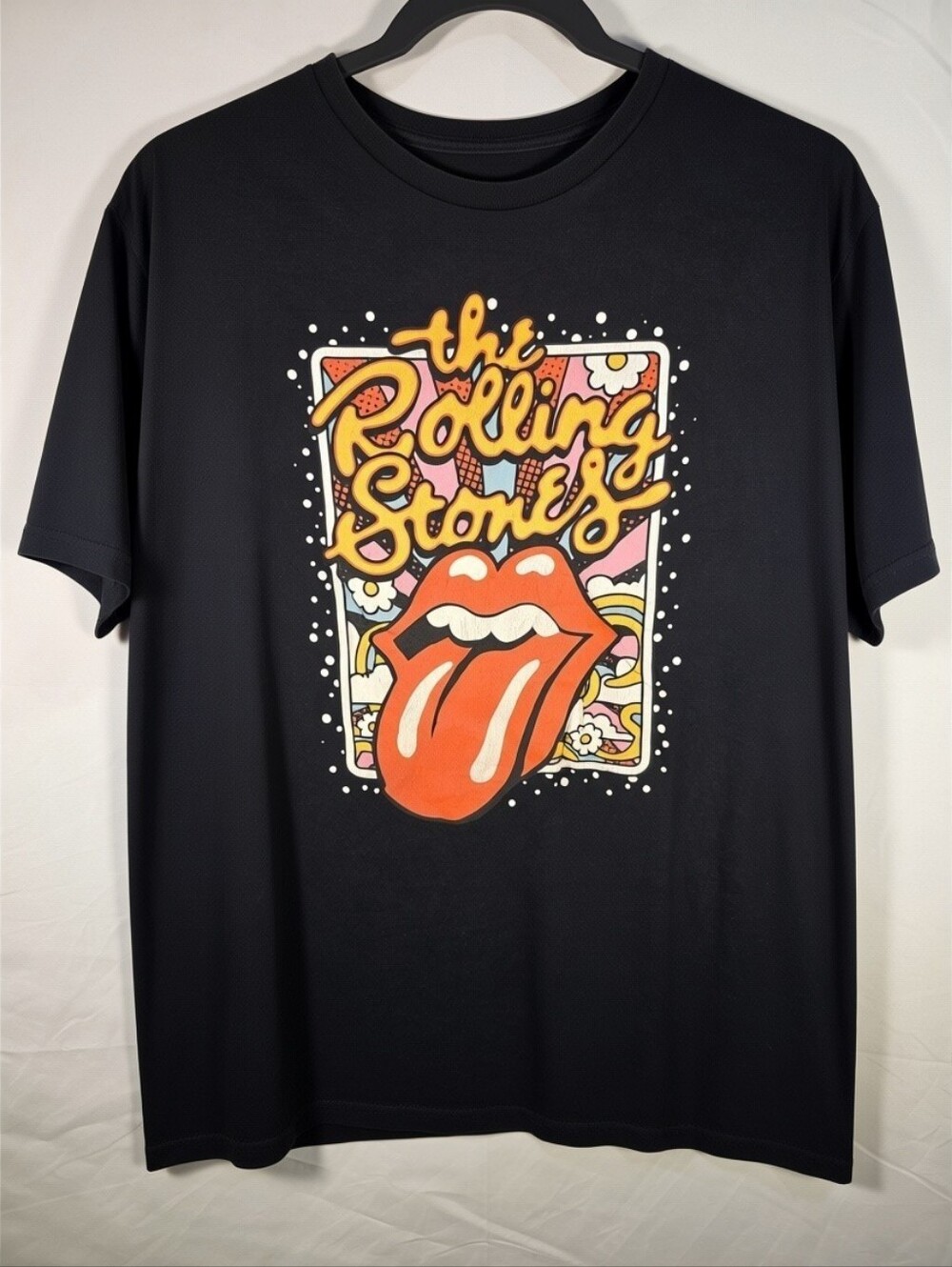 The Rolling Stones Black Graphic Tee with Iconic Tongue Logo - Picture 2 of 2
